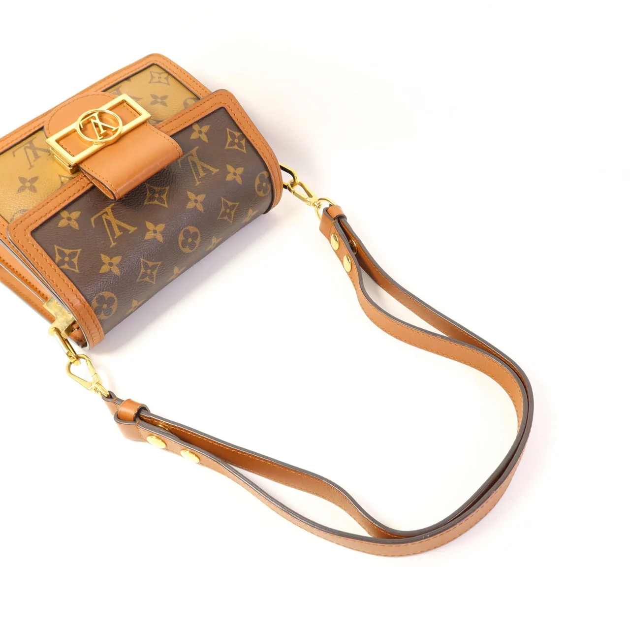 LOUIS VUITTON Mini Dauphine M45959 肩背包 塗層帆布 棕色 塗層帆布 中古品B - 縮圖 8