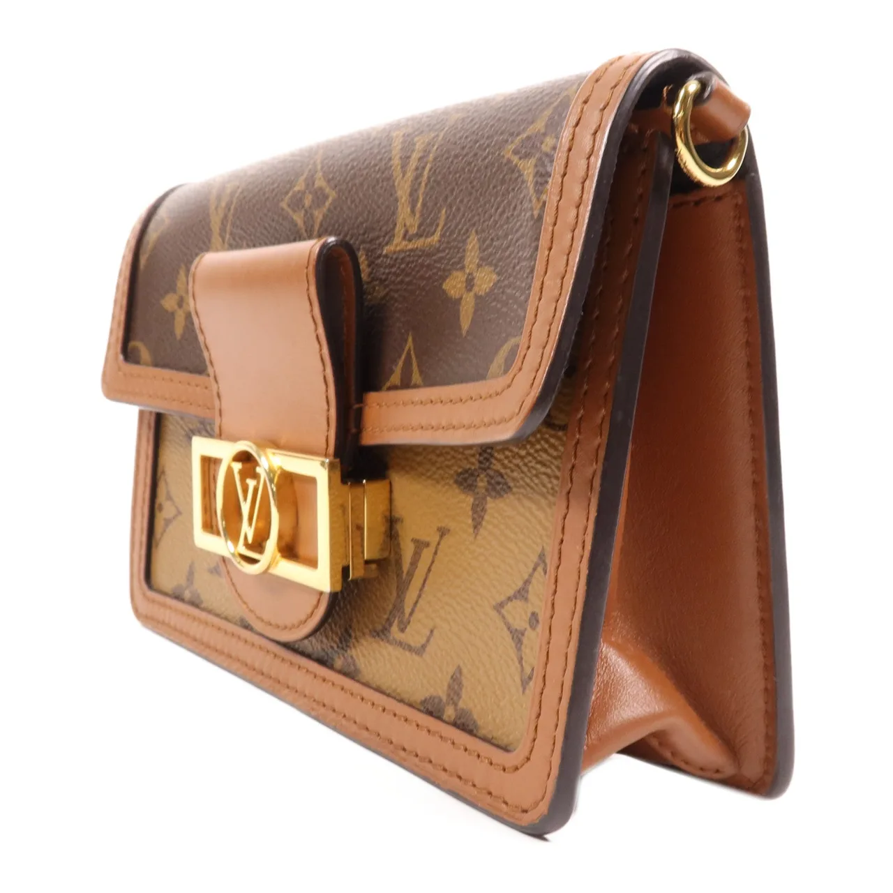 LOUIS VUITTON Dauphine M68746 肩背包 塗層帆布 棕色 塗層帆布 中古品A - 縮圖 3