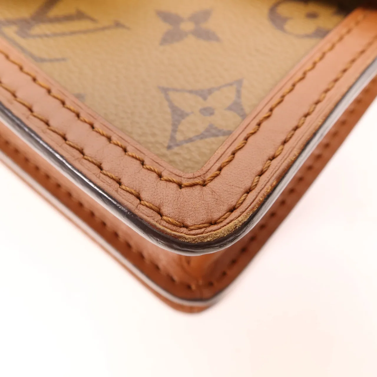LOUIS VUITTON Mini Dauphine M44580 肩背包 塗層帆布 棕色 塗層帆布 中古品B - 縮圖 10