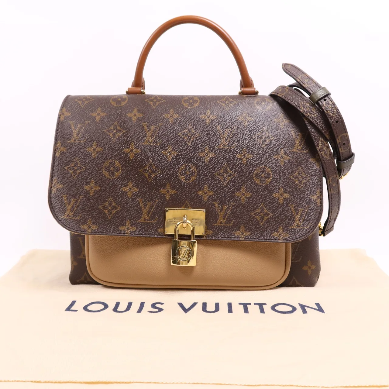 LOUIS VUITTON Marignan M44259 兩用包 塗層帆布 棕色 / 黑色 塗層帆布 中古品B - 縮圖 5