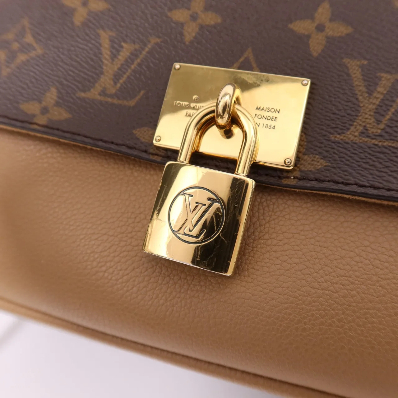 LOUIS VUITTON Marignan M44259 兩用包 塗層帆布 棕色 / 黑色 塗層帆布 中古品B - 縮圖 12