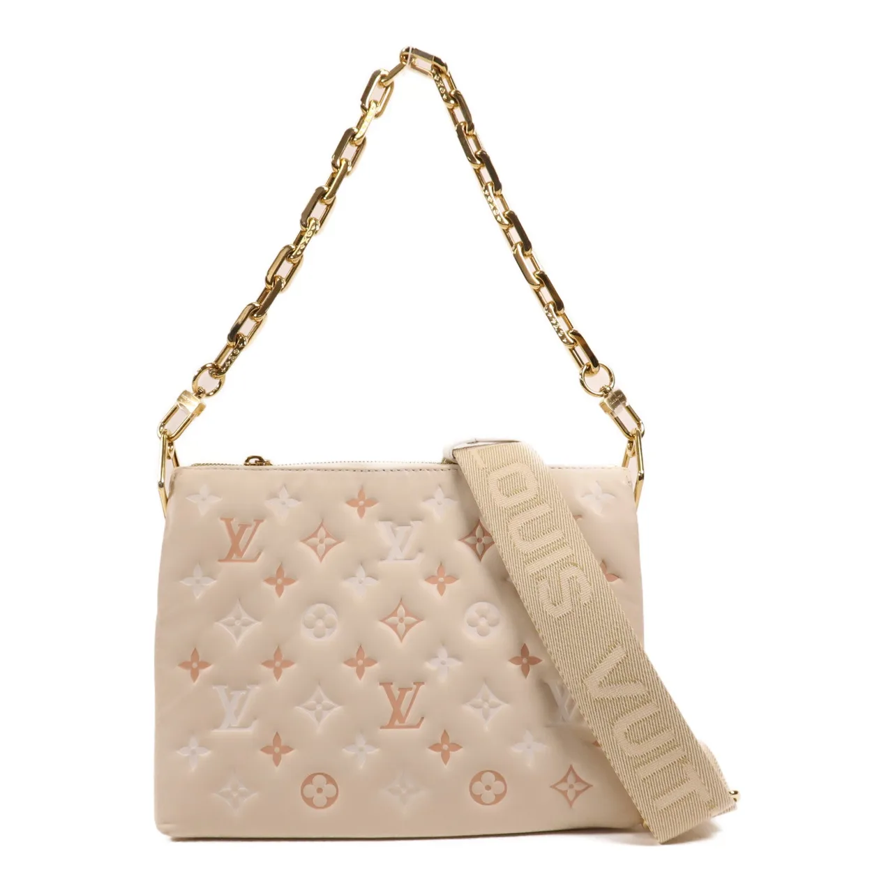 LOUIS VUITTON Coussin M22398 兩用包 羊皮 米色 / 粉色 / Cream