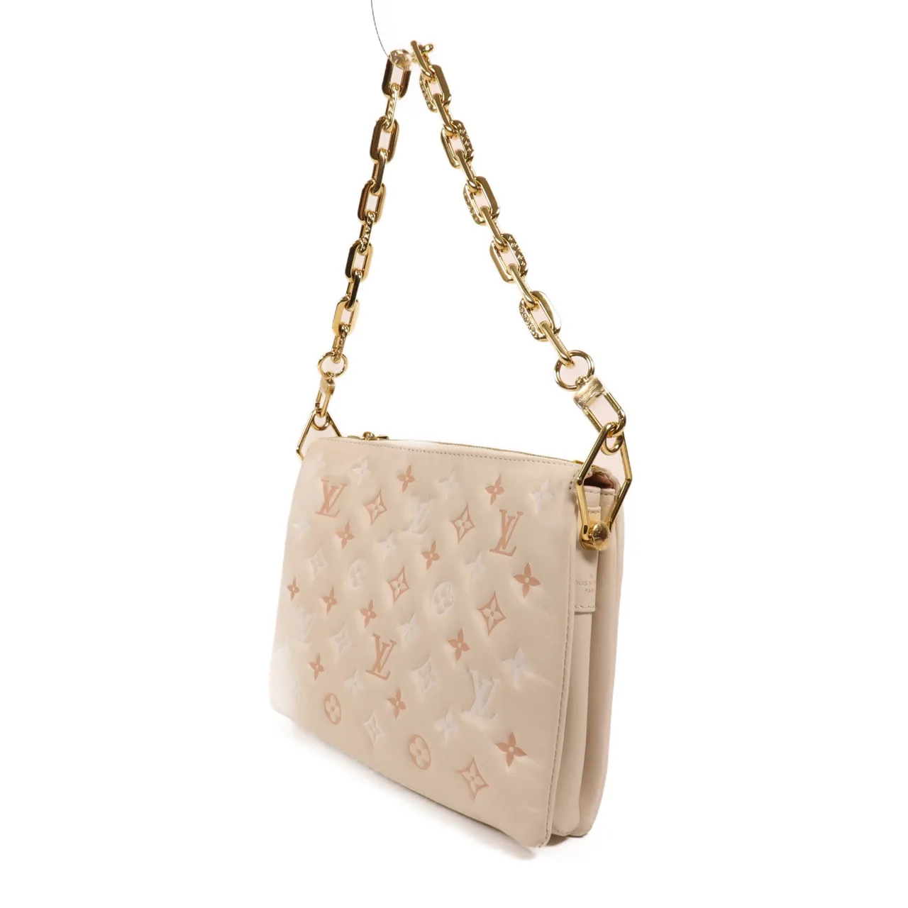 LOUIS VUITTON Coussin M22398 兩用包 羊皮 米色 / 粉色 / Cream 羊皮 中古品A - 縮圖 3