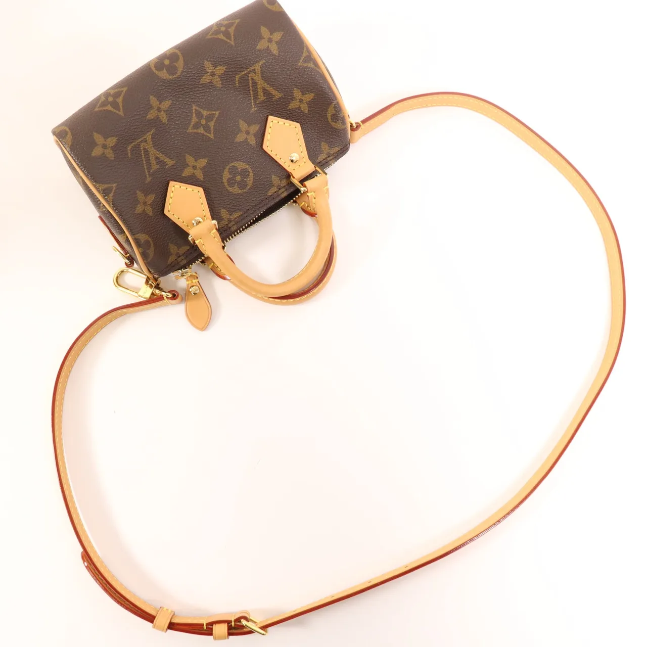 LOUIS VUITTON NanoSpeedy M81085 2-Way Bag Coated Canvas 棕色 Coated Canvas Rank A - Thumbnail 8