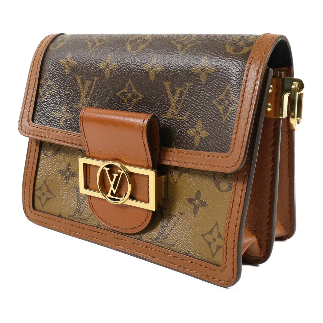 LOUIS VUITTON Mini Dauphine M44580 Shoulder Bag Coated Canvas 棕色 Coated Canvas Rank A - Thumbnail 3