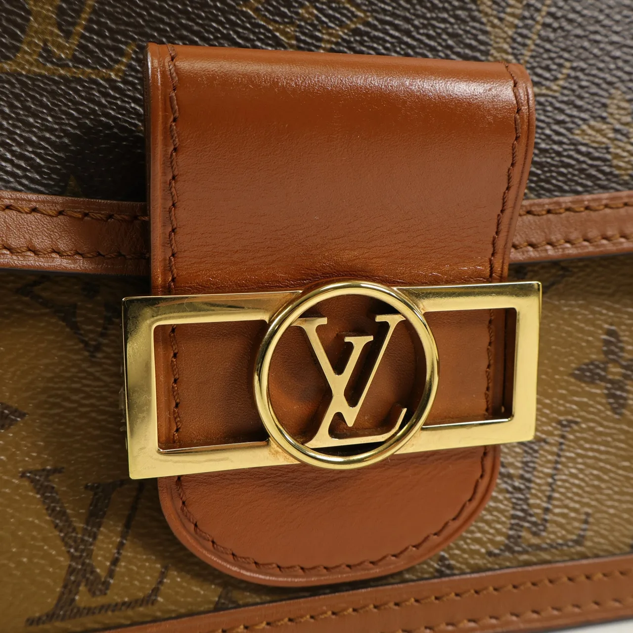 LOUIS VUITTON Mini Dauphine M44580 Shoulder Bag Coated Canvas 棕色 Coated Canvas Rank A - Thumbnail 10