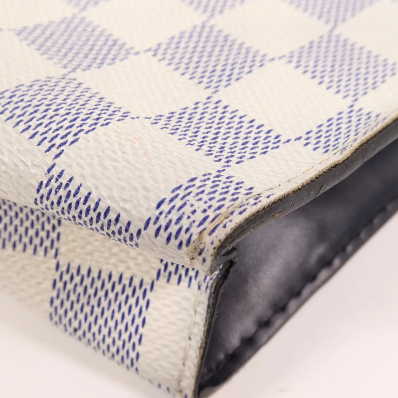 LOUIS VUITTON Pochette Voyage N60049 Clutch Coated Canvas 白色 / 海軍藍 Coated Canvas Rank B - Thumbnail 8