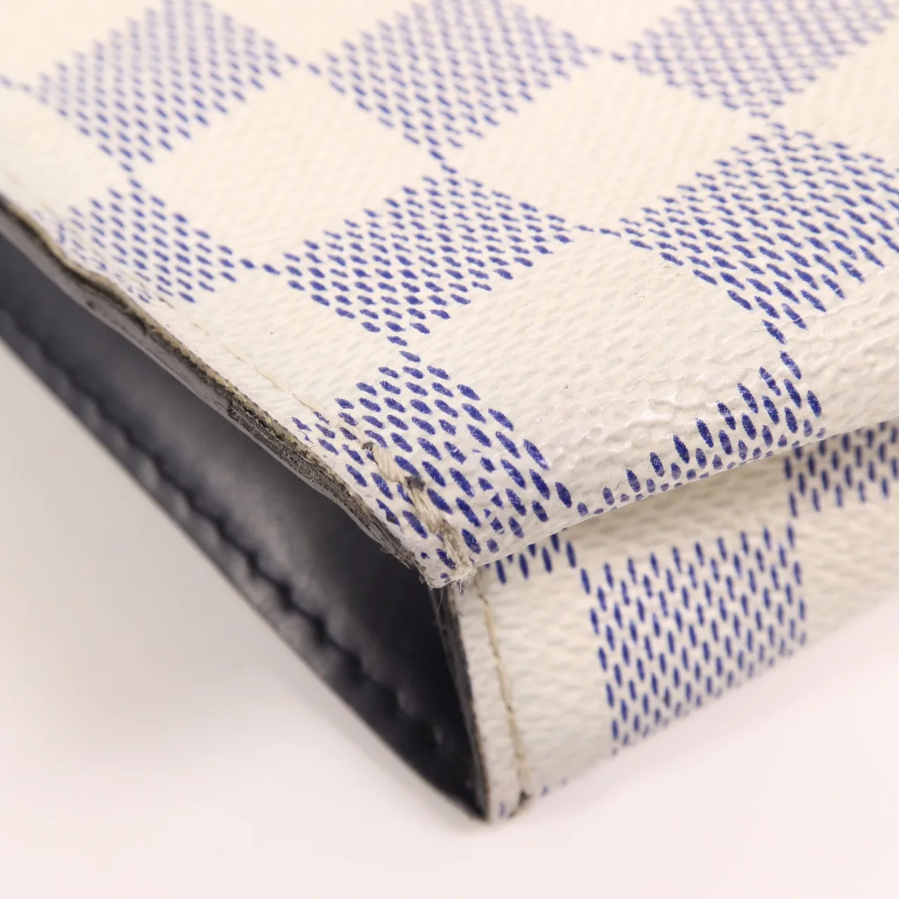 LOUIS VUITTON Pochette Voyage N60049 Clutch Coated Canvas 白色 / 海軍藍 Coated Canvas Rank B - Thumbnail 10