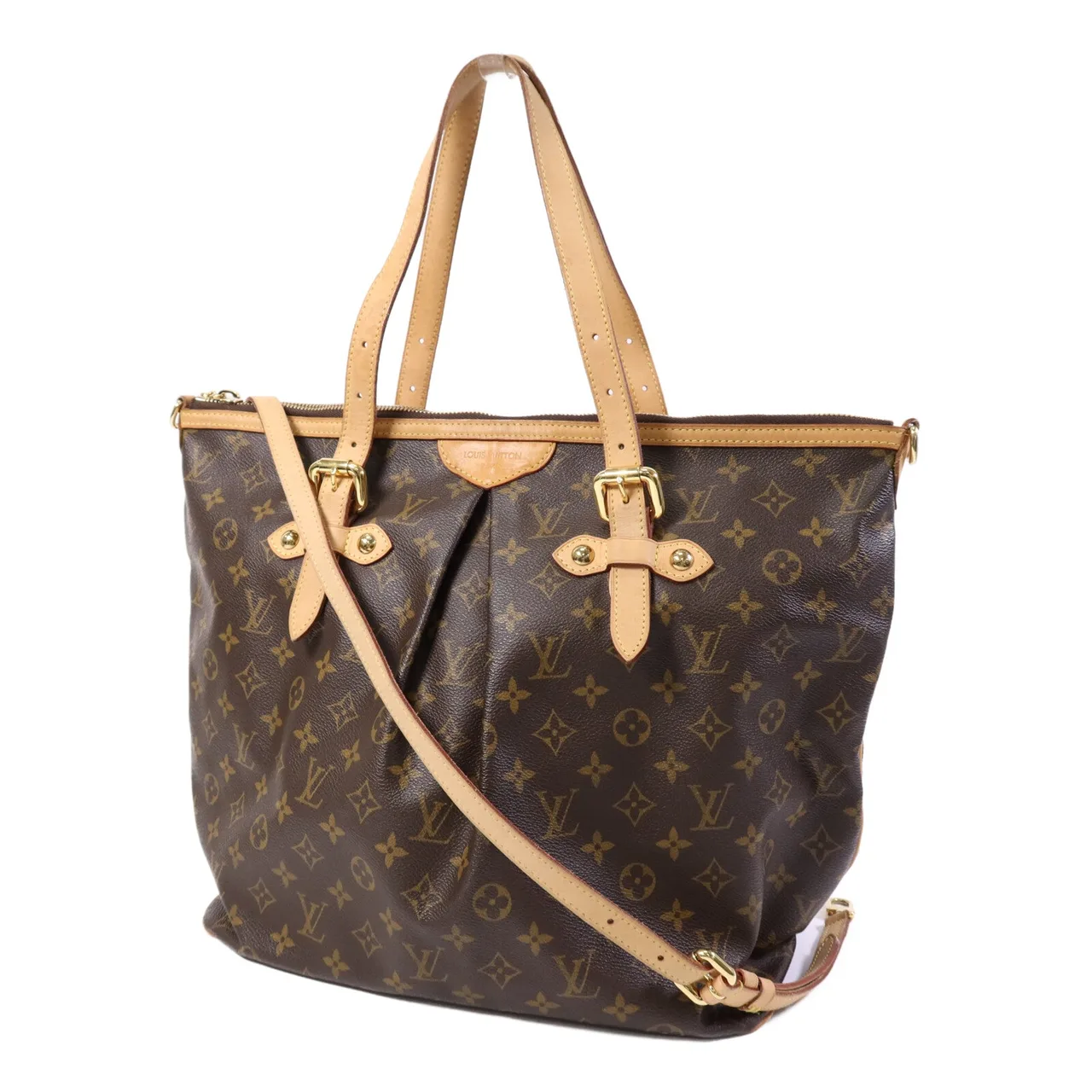 LOUIS VUITTON Palermo M40146 2-Way Bag Coated Canvas 棕色 Coated Canvas Rank B - Thumbnail 3