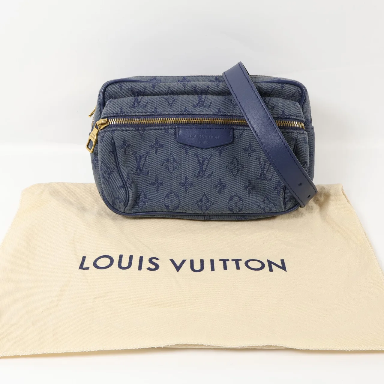 LOUIS VUITTON Bumbag M44741 Shoulder Bag denim 藍色 denim Rank A - Thumbnail 12