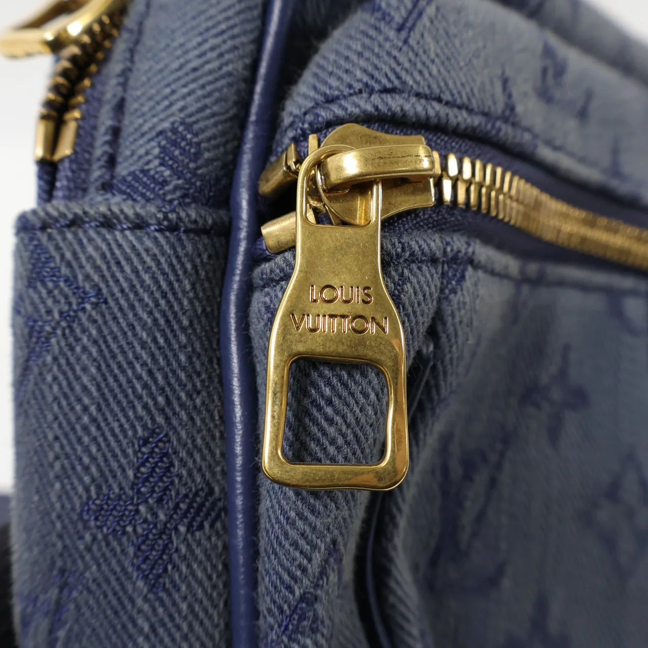 LOUIS VUITTON Bumbag M44741 Shoulder Bag denim 藍色 denim Rank A - Thumbnail 14