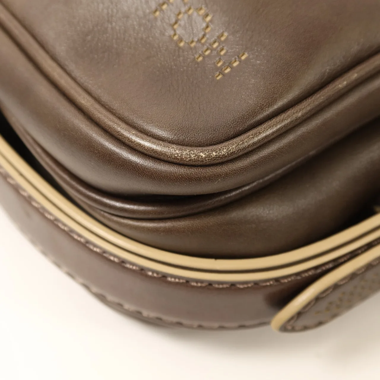 LOUIS VUITTON M95322 肩背包 牛皮 棕色 牛皮 中古品B - 縮圖 12