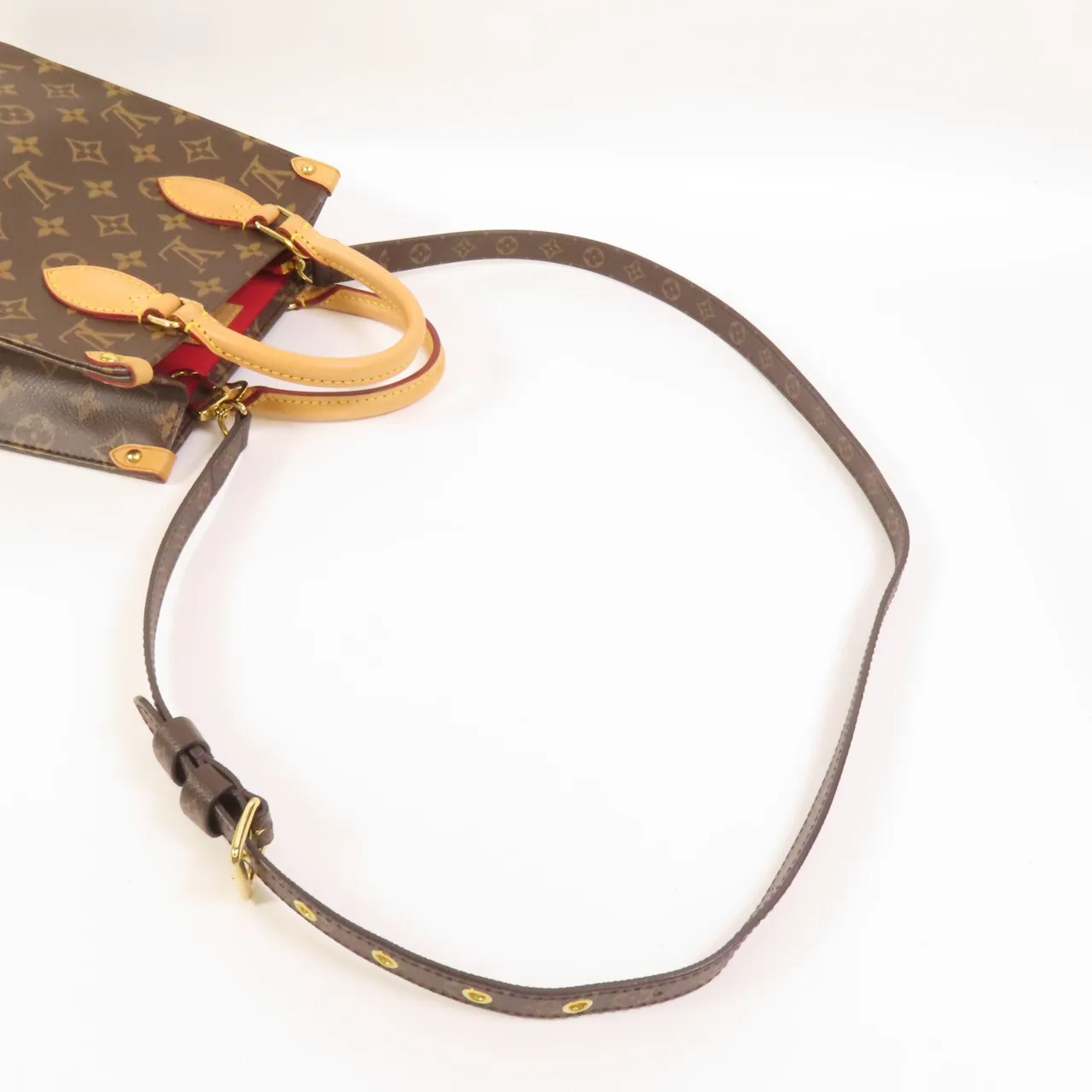 LOUIS VUITTON Sac Plat M46265 兩用包 塗層帆布 棕色 塗層帆布 中古品A - 縮圖 5