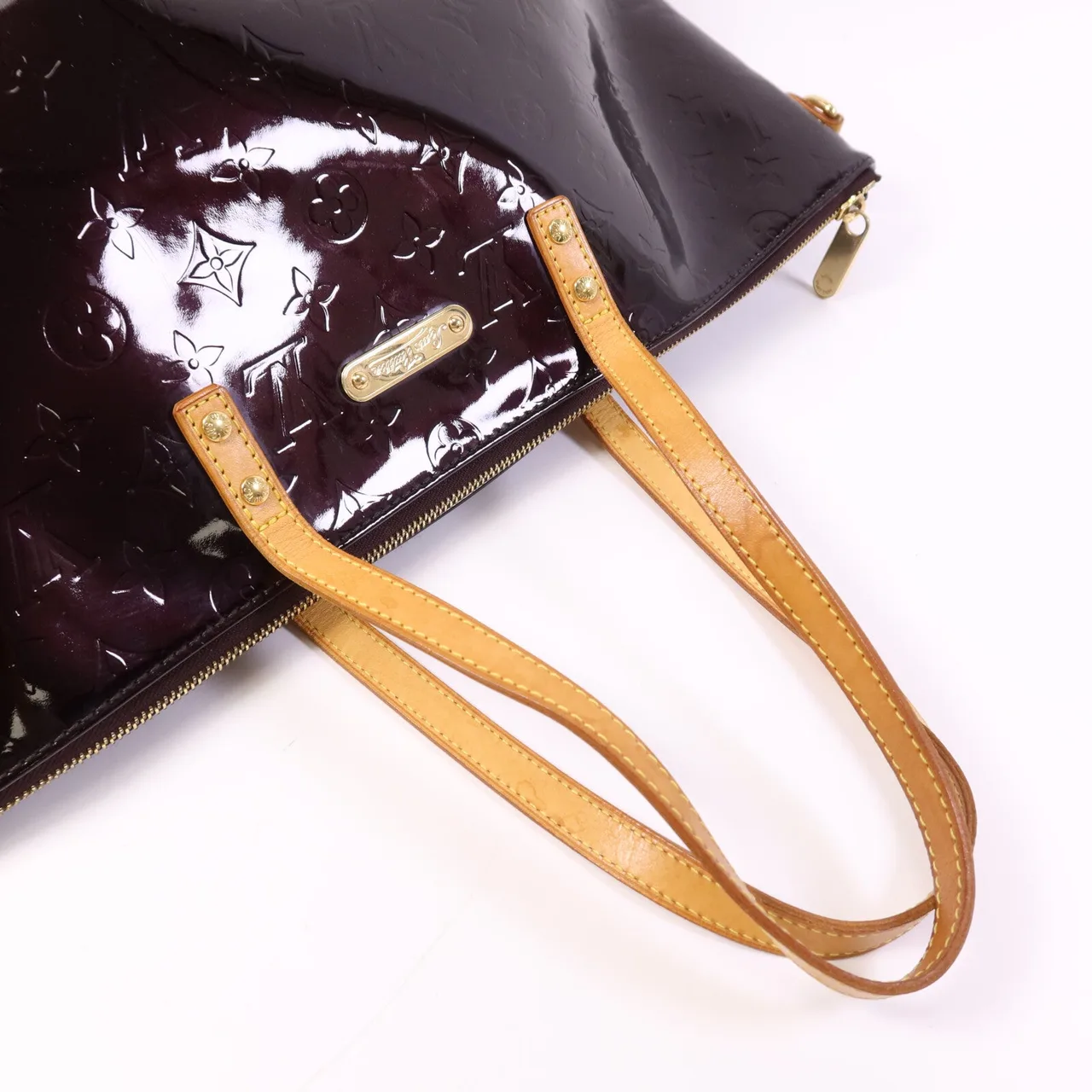 LOUIS VUITTON Bellevue M93589 Handbag enamel 棕色 / Red enamel Rank B - Thumbnail 10