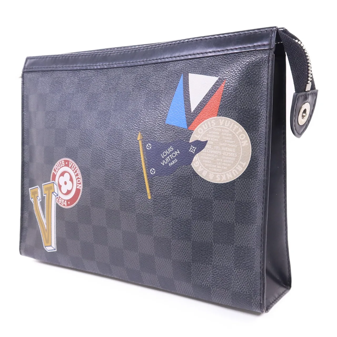LOUIS VUITTON Pochette Voyage N64442 Clutch Coated Canvas 黑色 Coated Canvas Rank B - Thumbnail 3