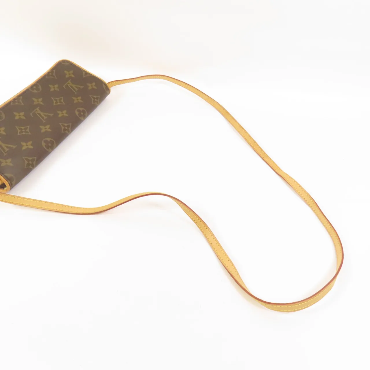 LOUIS VUITTON Pochette Twin M51852 Shoulder Bag Coated Canvas 棕色 Coated Canvas Rank B - Thumbnail 5