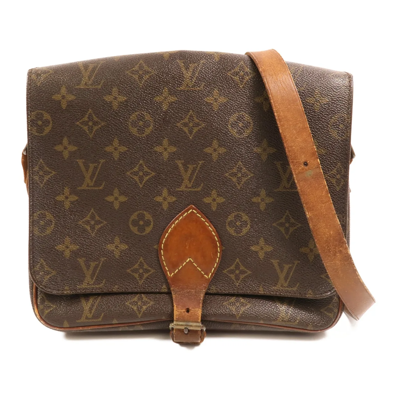 LOUIS VUITTON Cartouchiere M51252 Shoulder Bag Coated Canvas 棕色