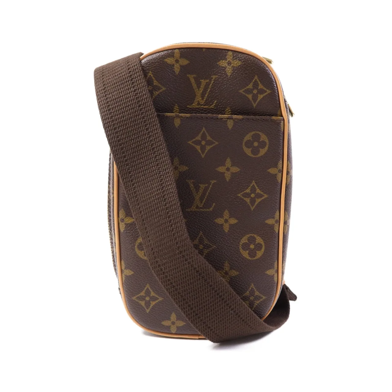 LOUIS VUITTON Pochette Gange M51870 Belt Bag Coated Canvas 棕色