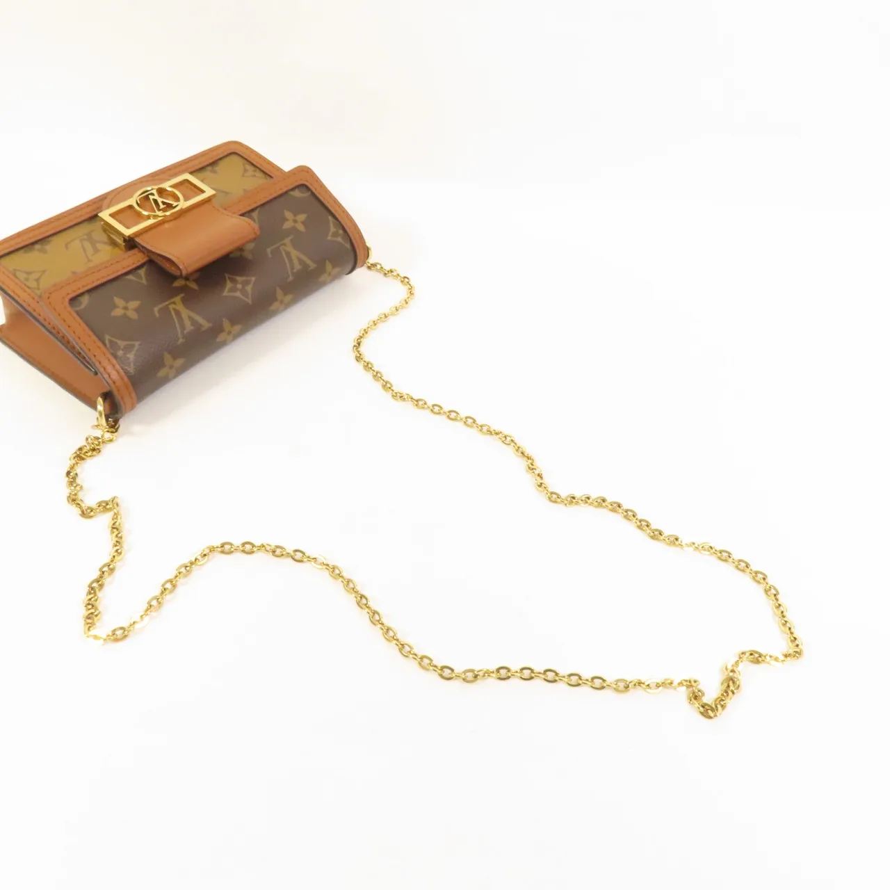 LOUIS VUITTON Mini Dauphine M45959 Shoulder Bag Coated Canvas 棕色 / Brown Coated Canvas Rank B - Thumbnail 5