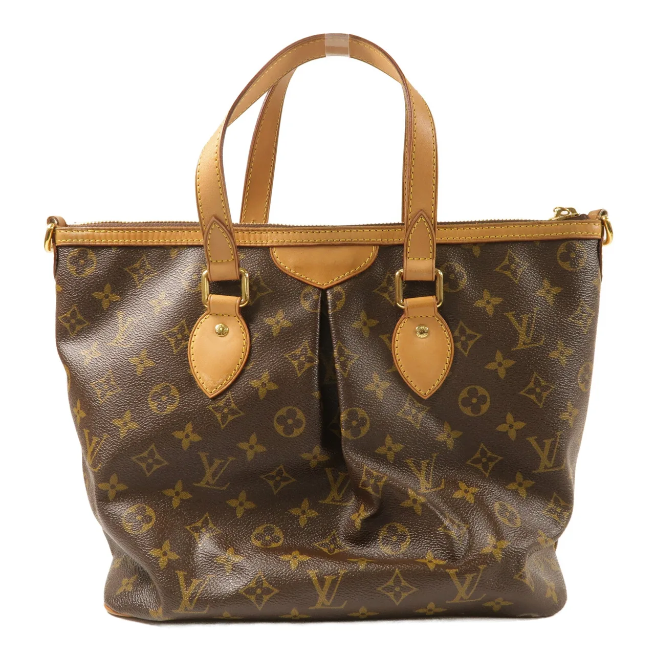 LOUIS VUITTON Palermo M40145 兩用包 塗層帆布 棕色 塗層帆布 中古品B - 縮圖 2