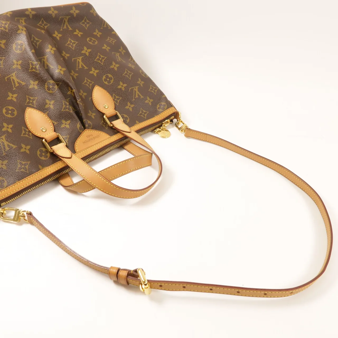 LOUIS VUITTON Palermo M40145 兩用包 塗層帆布 棕色 塗層帆布 中古品B - 縮圖 8