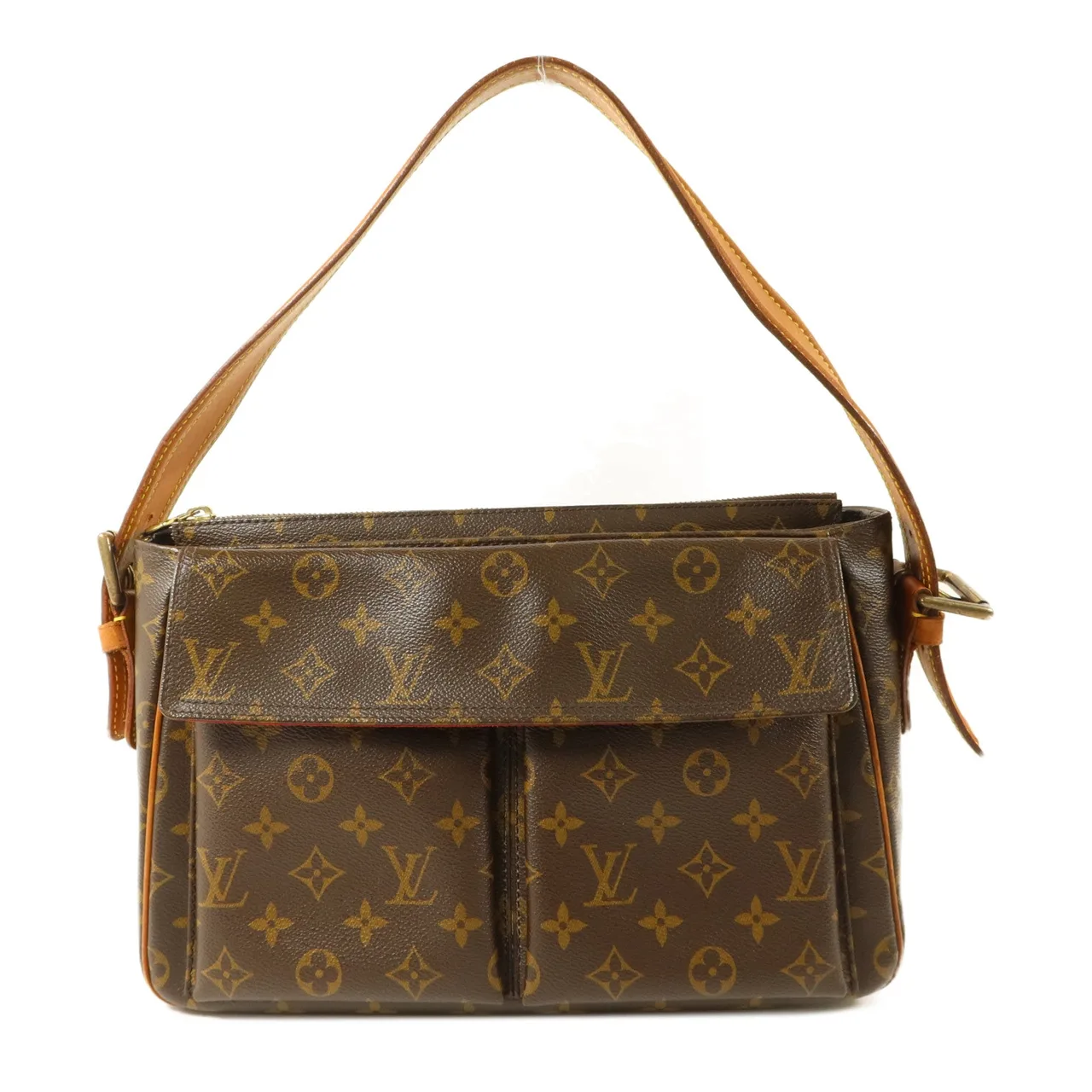 LOUIS VUITTON Viva Cite M51163 肩背包 塗層帆布 棕色