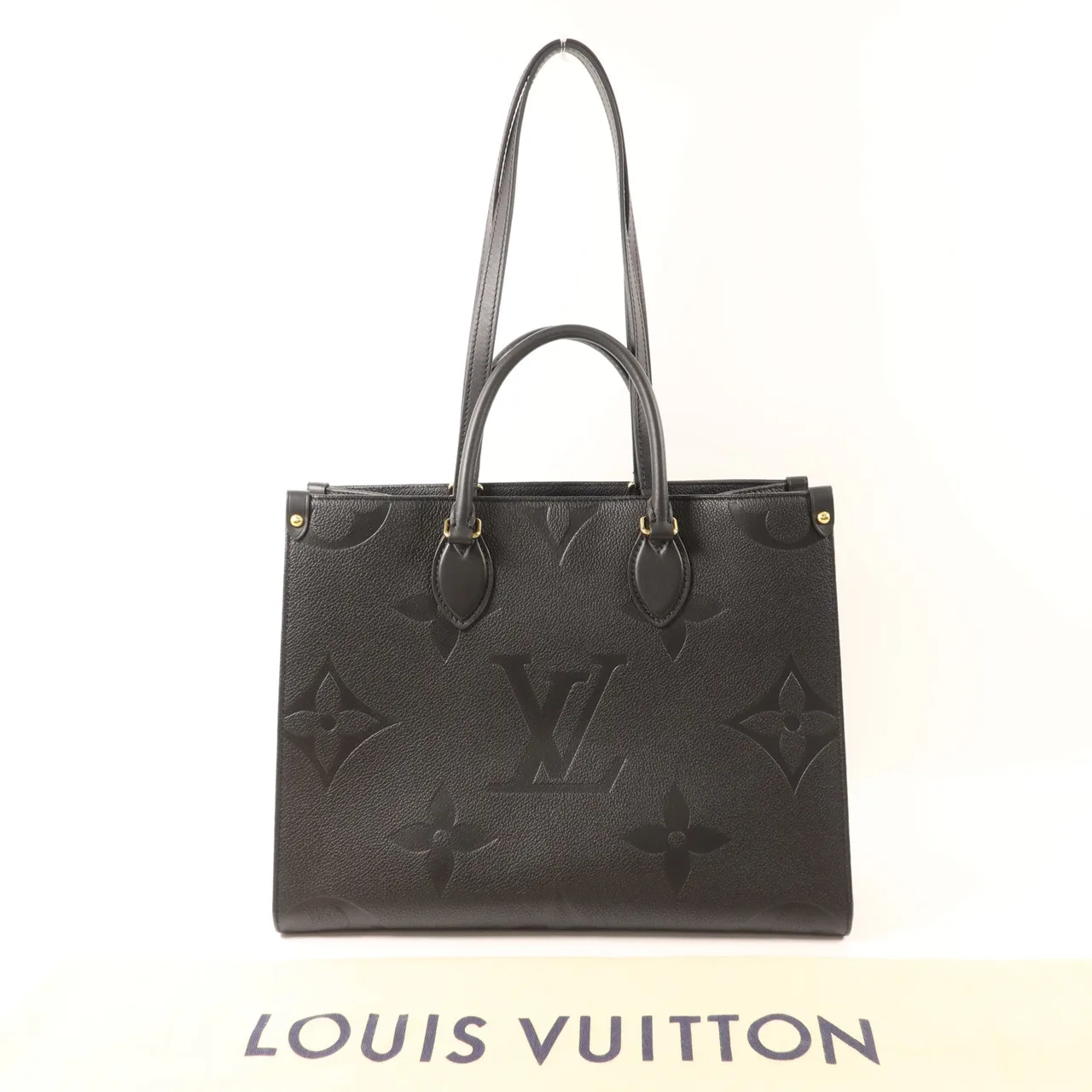 LOUIS VUITTON OnTheGo M45595 2-Way Bag Calfskin 黑色 Calfskin Rank A - Thumbnail 10