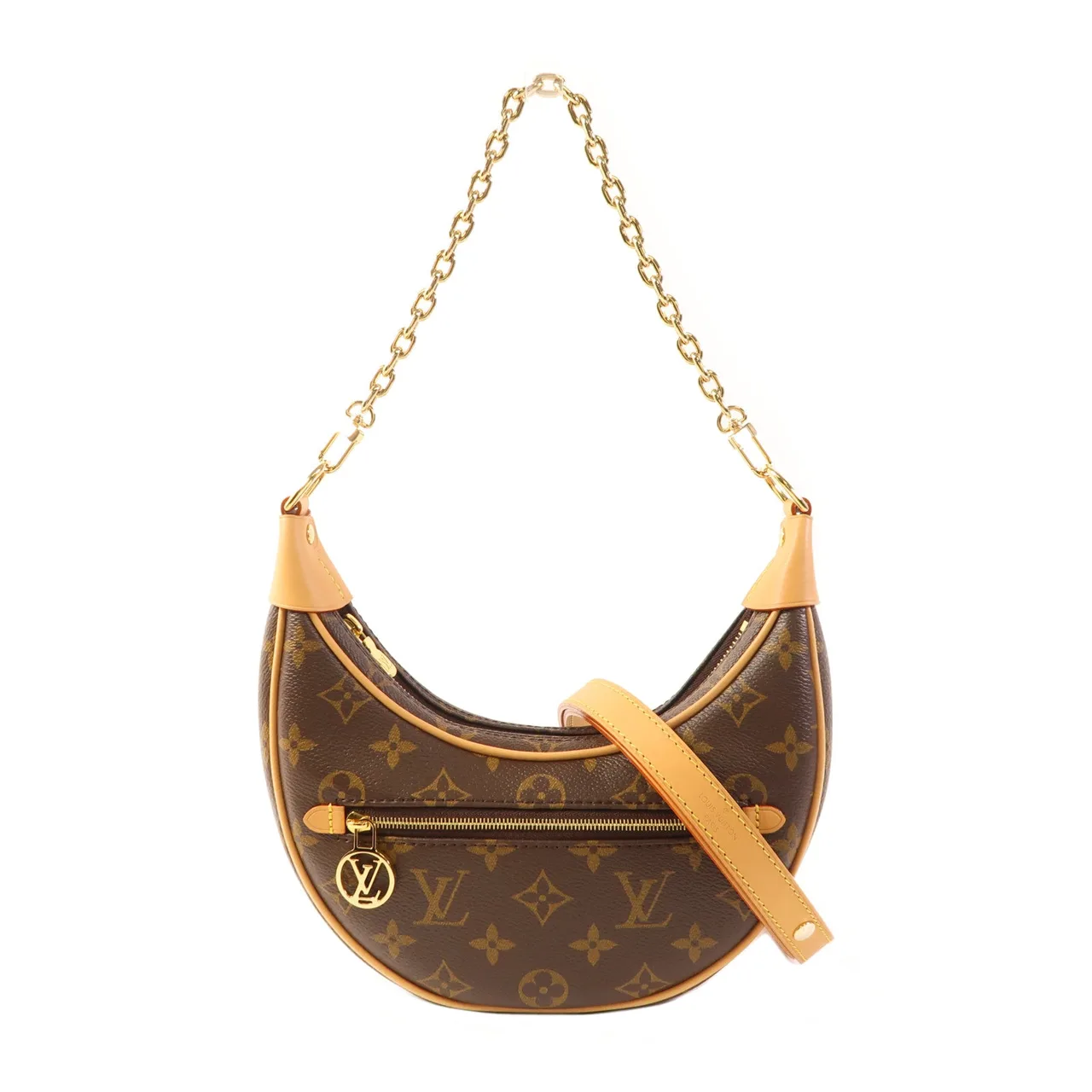 LOUIS VUITTON Loop M81098 肩背包 塗層帆布 棕色