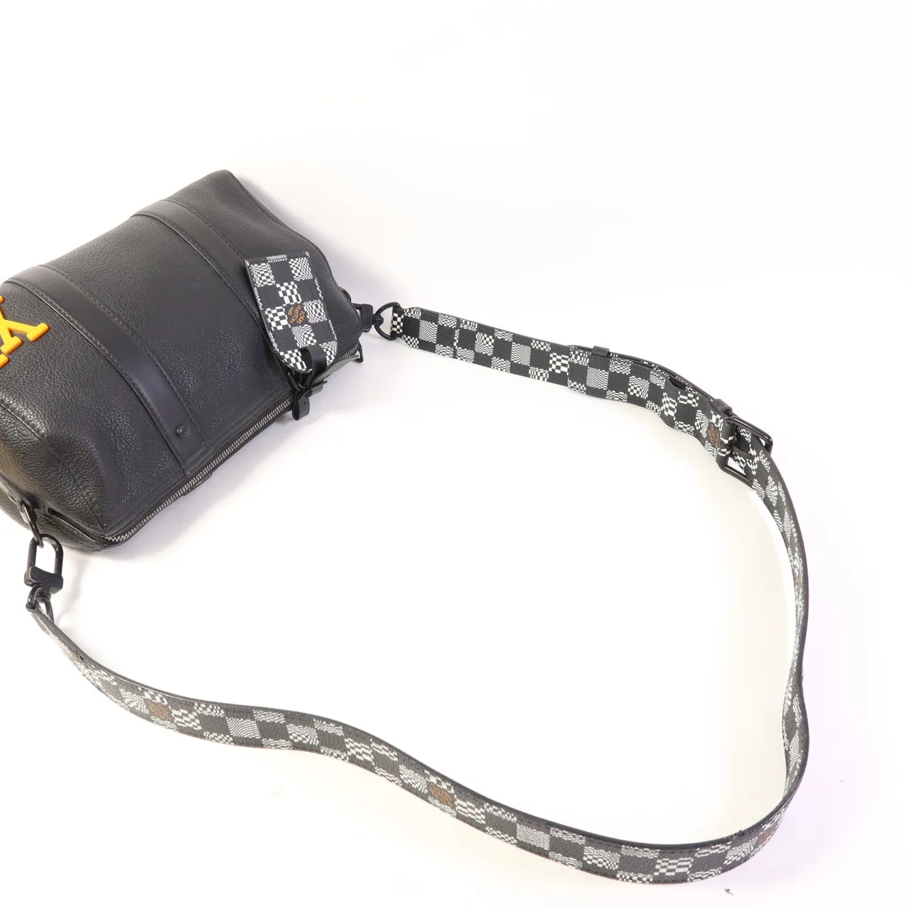 LOUIS VUITTON Keepall M57417 肩背包 牛皮 黑色 / Black 牛皮 中古品B - 縮圖 5