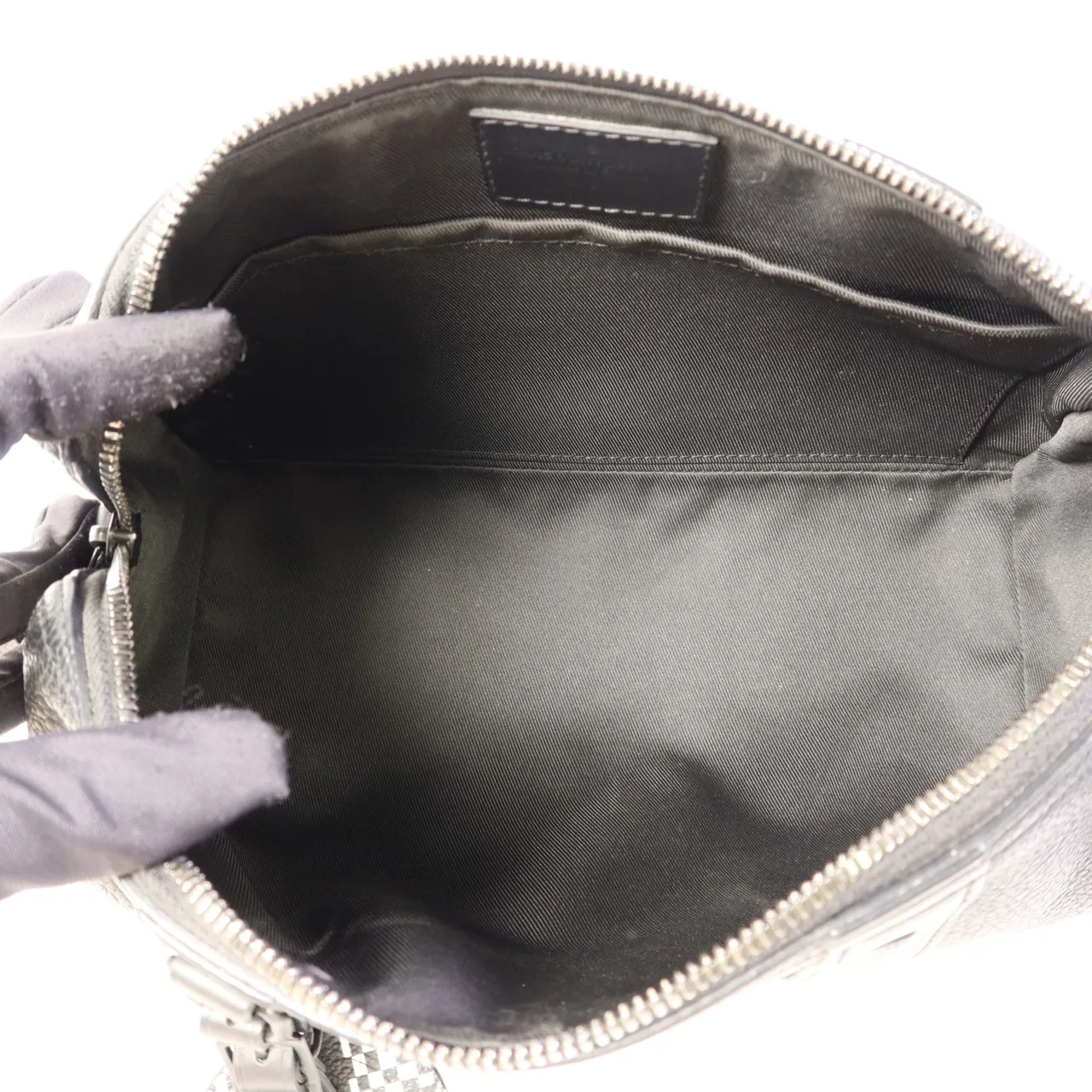 LOUIS VUITTON Keepall M57417 肩背包 牛皮 黑色 / Black 牛皮 中古品B - 縮圖 6