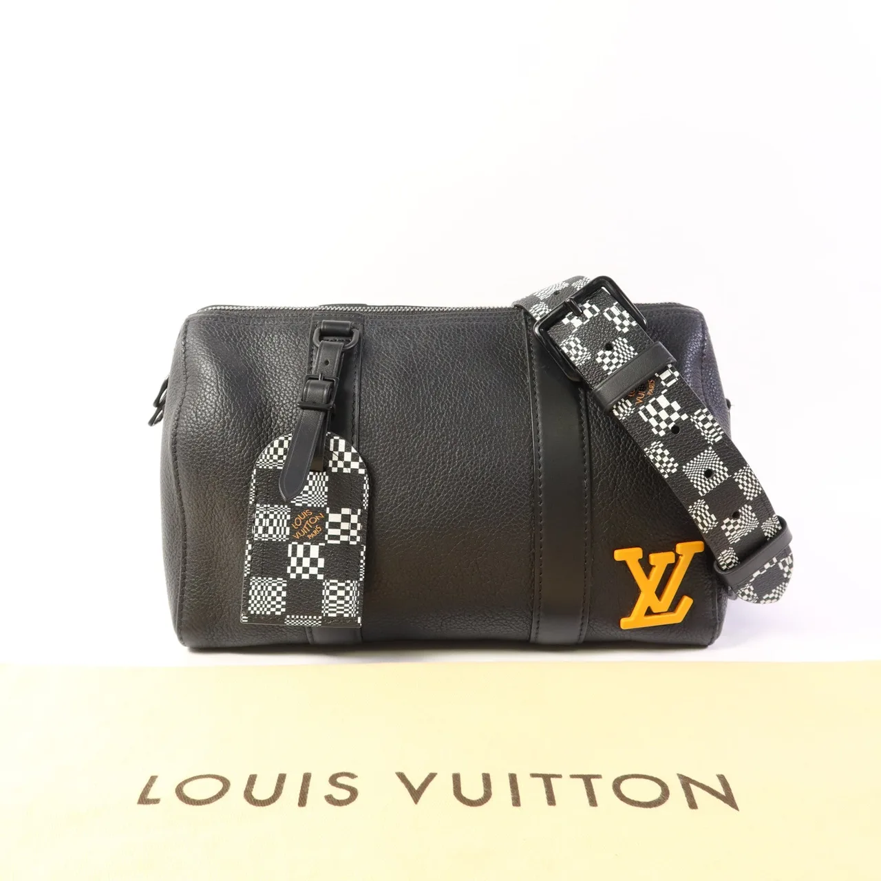 LOUIS VUITTON Keepall M57417 肩背包 牛皮 黑色 / Black 牛皮 中古品B - 縮圖 19