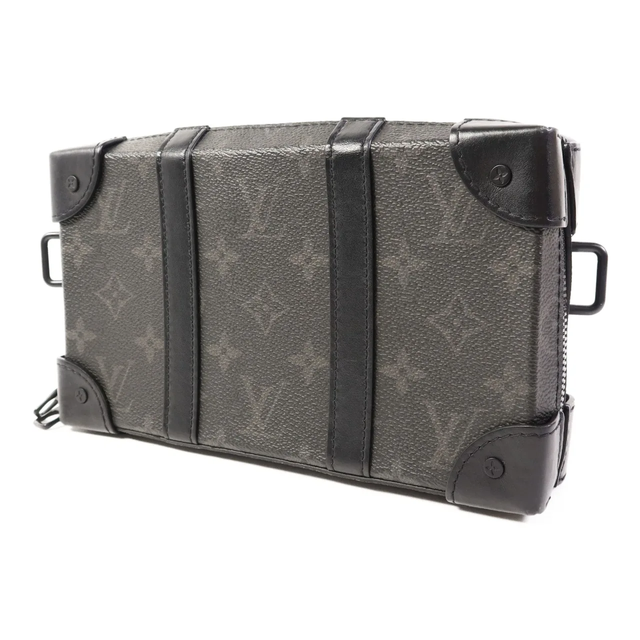 LOUIS VUITTON Soft Trunk M69838 肩背包 塗層帆布 黑色 / Black 塗層帆布 中古品A - 縮圖 3