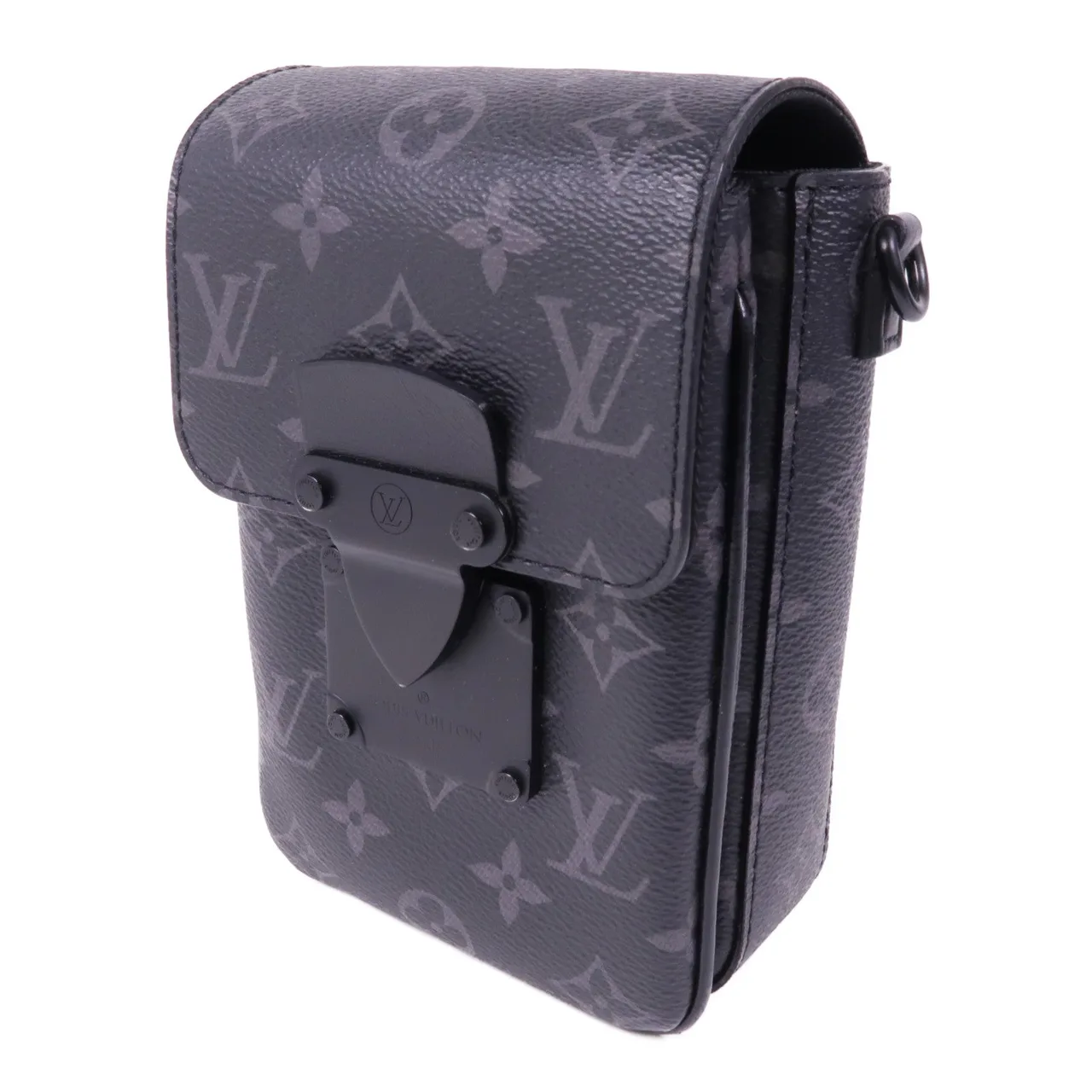 LOUIS VUITTON S-Lock M82252 肩背包 塗層帆布 黑色 塗層帆布 中古品B - 縮圖 3