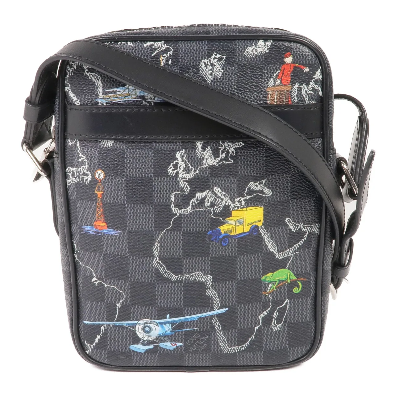 LOUIS VUITTON Danube Slim N40239 肩背包 塗層帆布 黑色 / 灰色