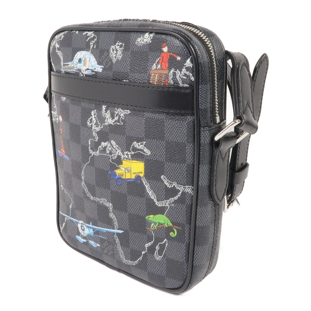 LOUIS VUITTON Danube Slim N40239 肩背包 塗層帆布 黑色 / 灰色 塗層帆布 中古品A - 縮圖 3