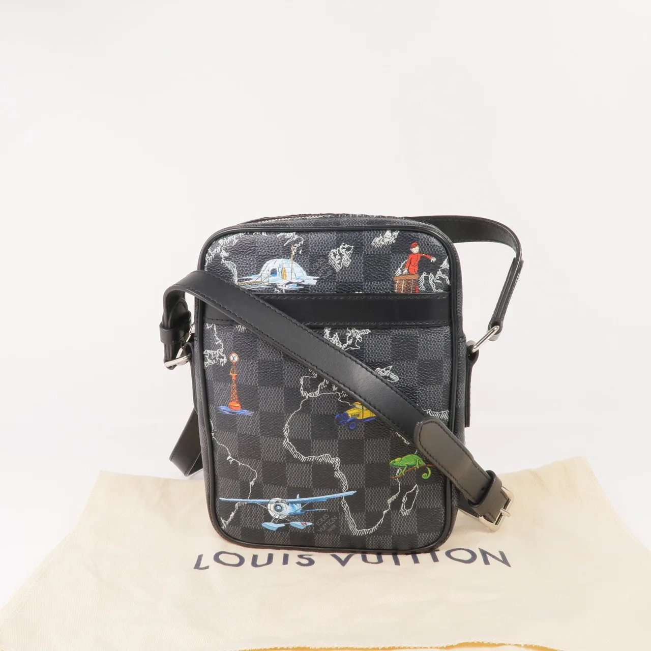 LOUIS VUITTON Danube Slim N40239 肩背包 塗層帆布 黑色 / 灰色 塗層帆布 中古品A - 縮圖 17