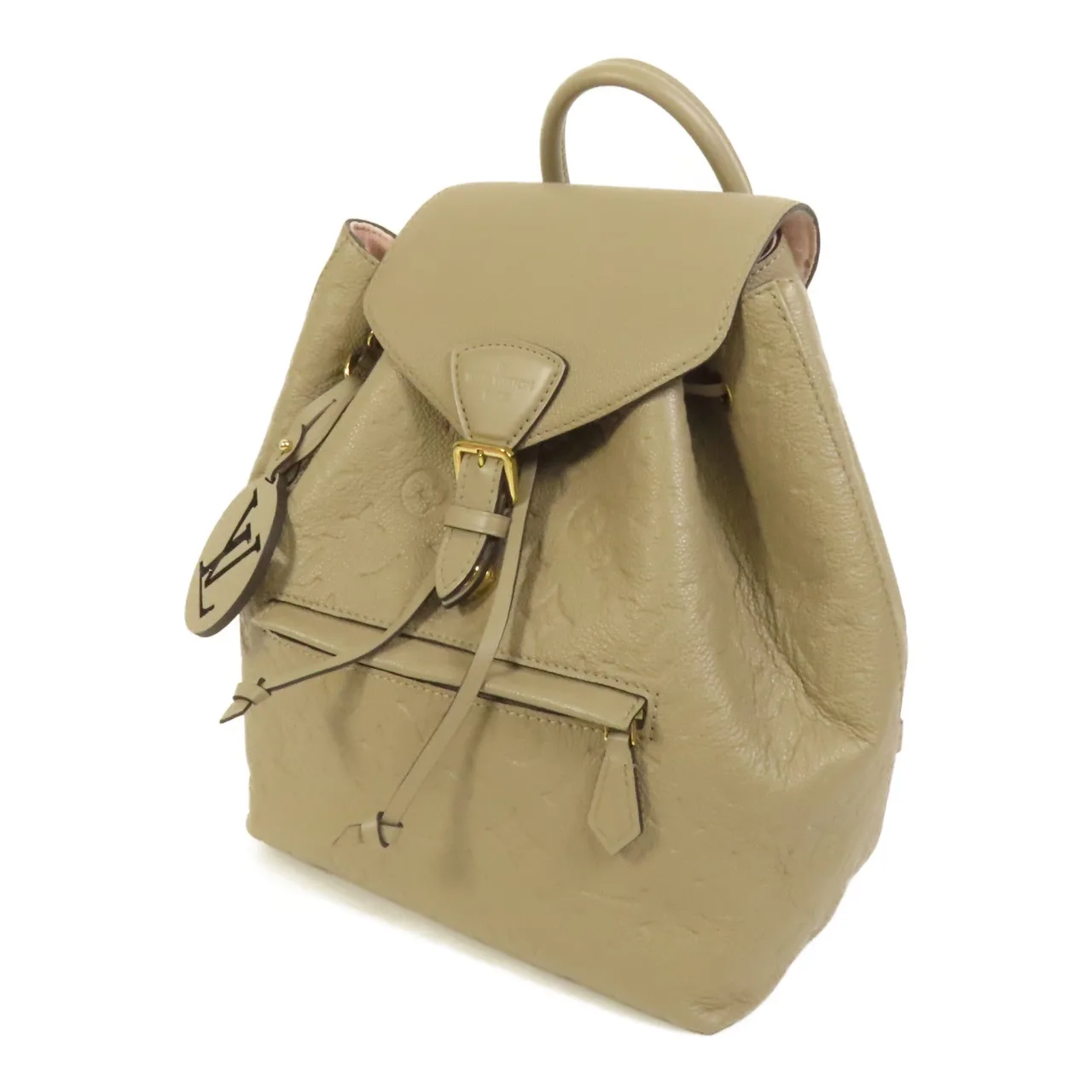 LOUIS VUITTON Montsouris M45410 Backpack Calfskin 米色 Calfskin Rank A - Thumbnail 3