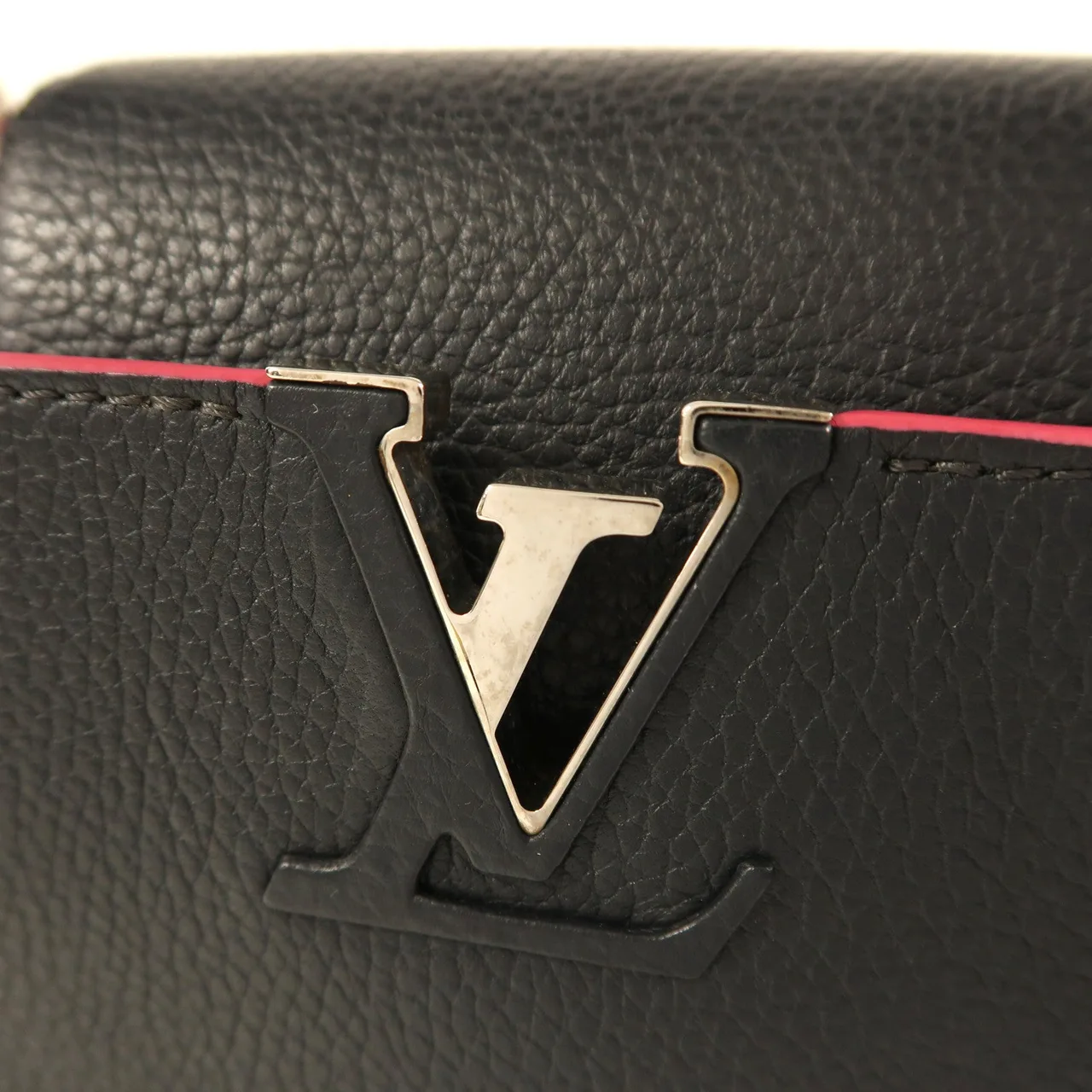LOUIS VUITTON Capucines M94517 2-Way Bag Calfskin 黑色 Calfskin Rank B - Thumbnail 9