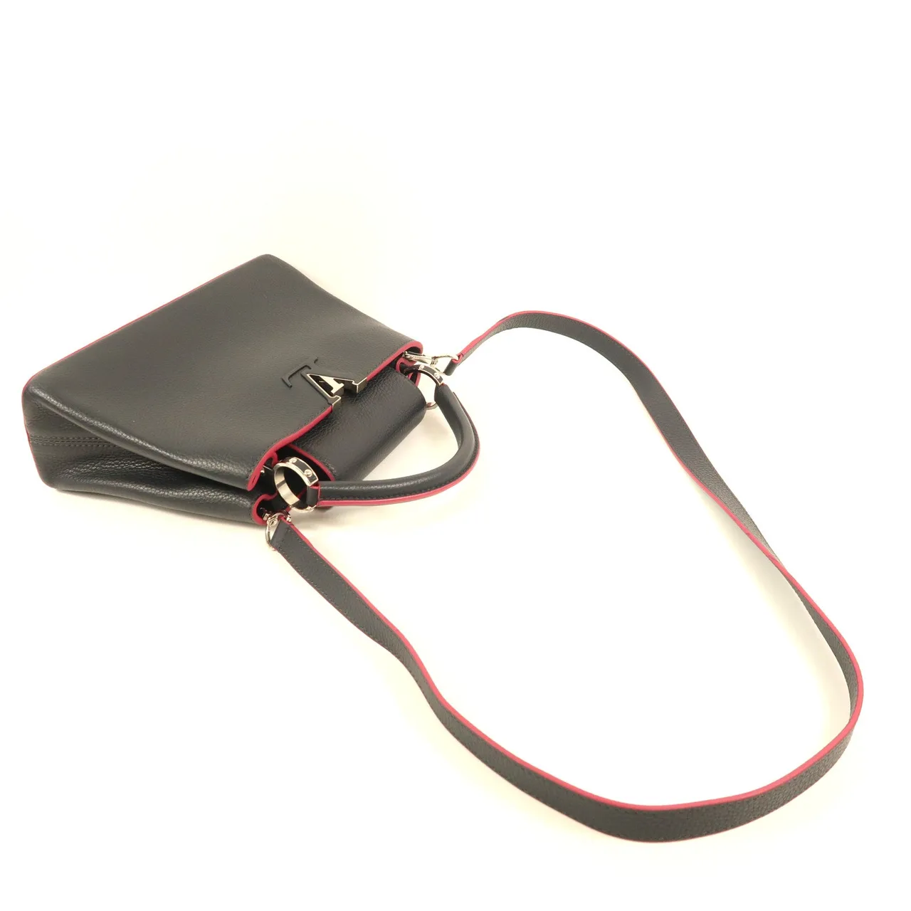 LOUIS VUITTON Capucines M94517 2-Way Bag Calfskin 黑色 Calfskin Rank B - Thumbnail 10