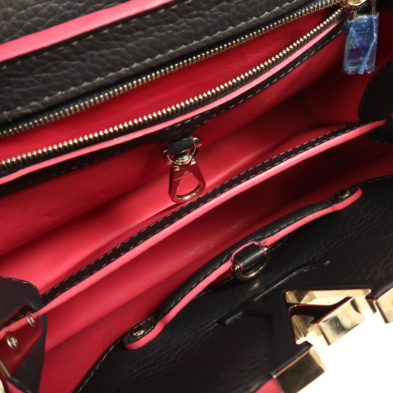 LOUIS VUITTON Capucines M94517 2-Way Bag Calfskin 黑色 Calfskin Rank B - Thumbnail 11