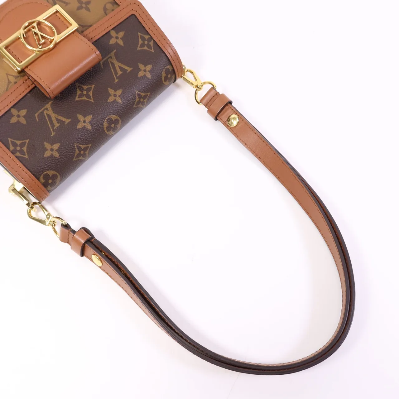 LOUIS VUITTON Mini Dauphine M45959 Shoulder Bag Coated Canvas 棕色 Coated Canvas Rank B - Thumbnail 6