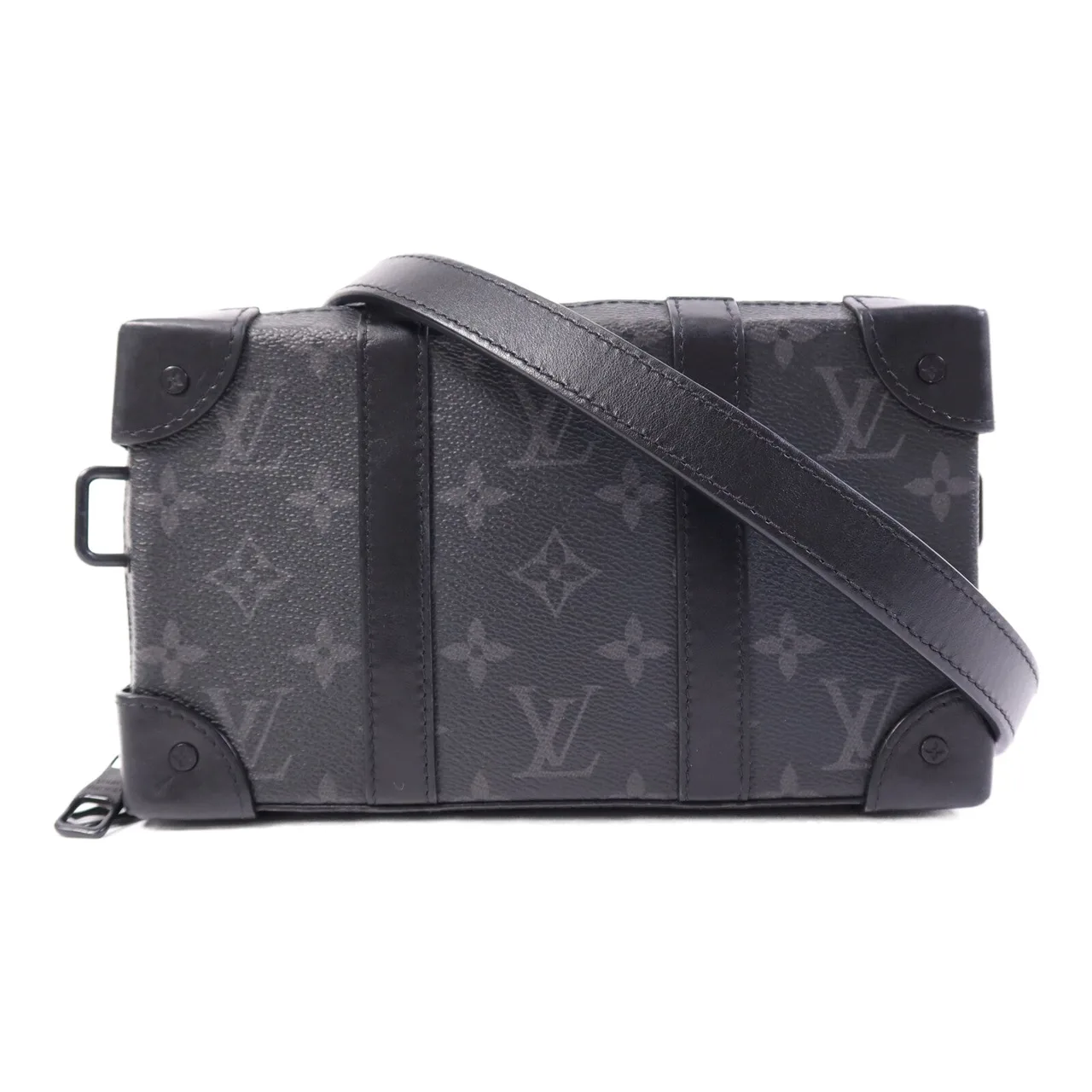 LOUIS VUITTON Soft Trunk M69838 Shoulder Bag Coated Canvas 黑色 / Black