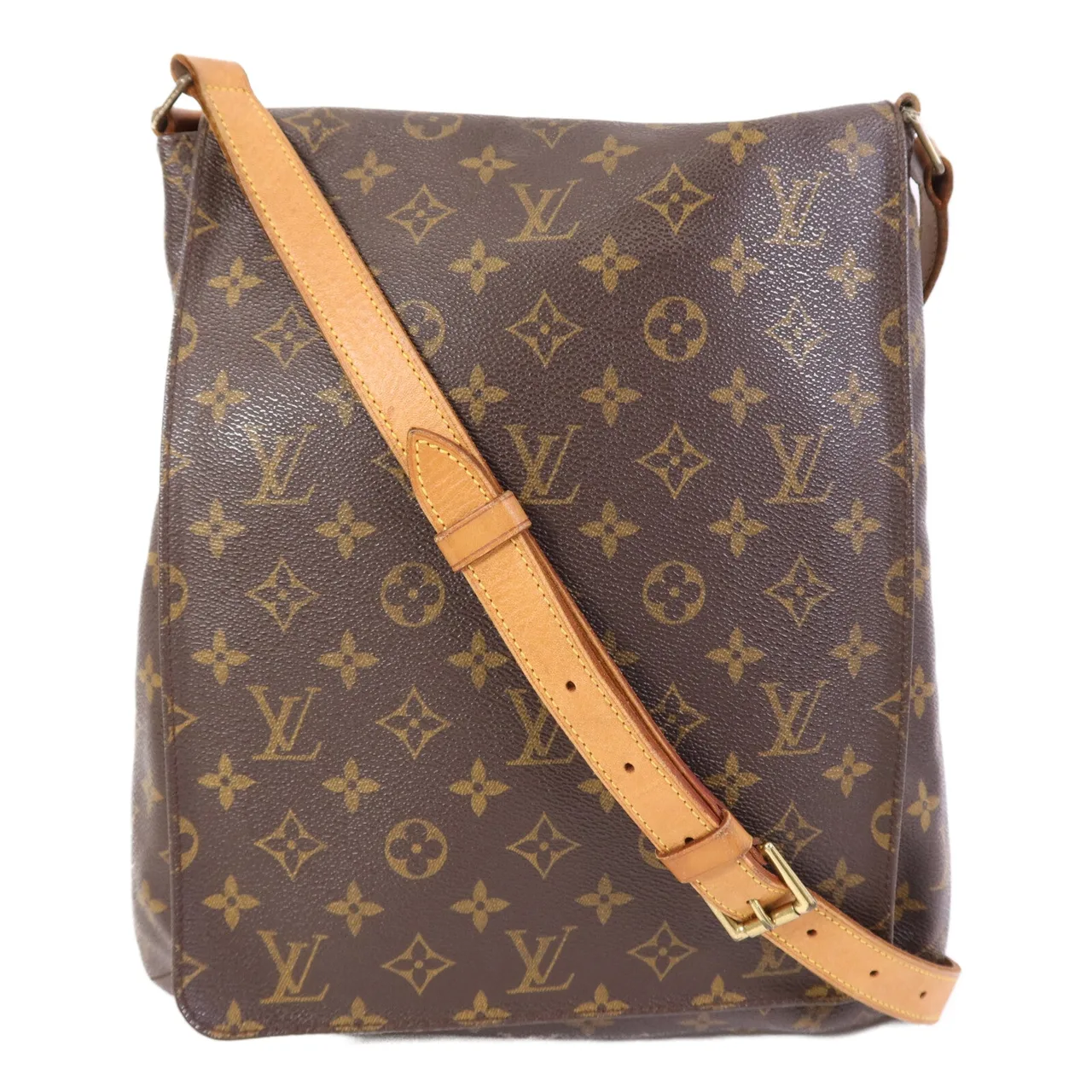 LOUIS VUITTON Musette M51256 Shoulder Bag Coated Canvas 棕色
