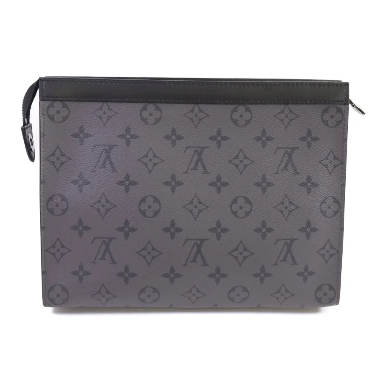 LOUIS VUITTON Pochette Voyage M61692 Clutch Coated Canvas 黑色 / 灰色 Coated Canvas Rank B - Thumbnail 2