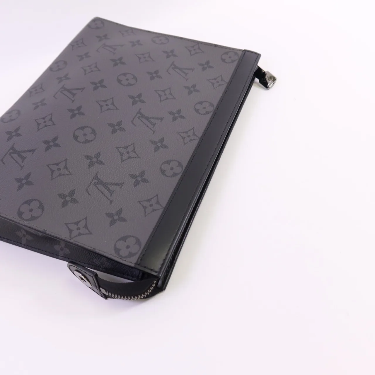 LOUIS VUITTON Pochette Voyage M61692 Clutch Coated Canvas 黑色 / 灰色 Coated Canvas Rank B - Thumbnail 5