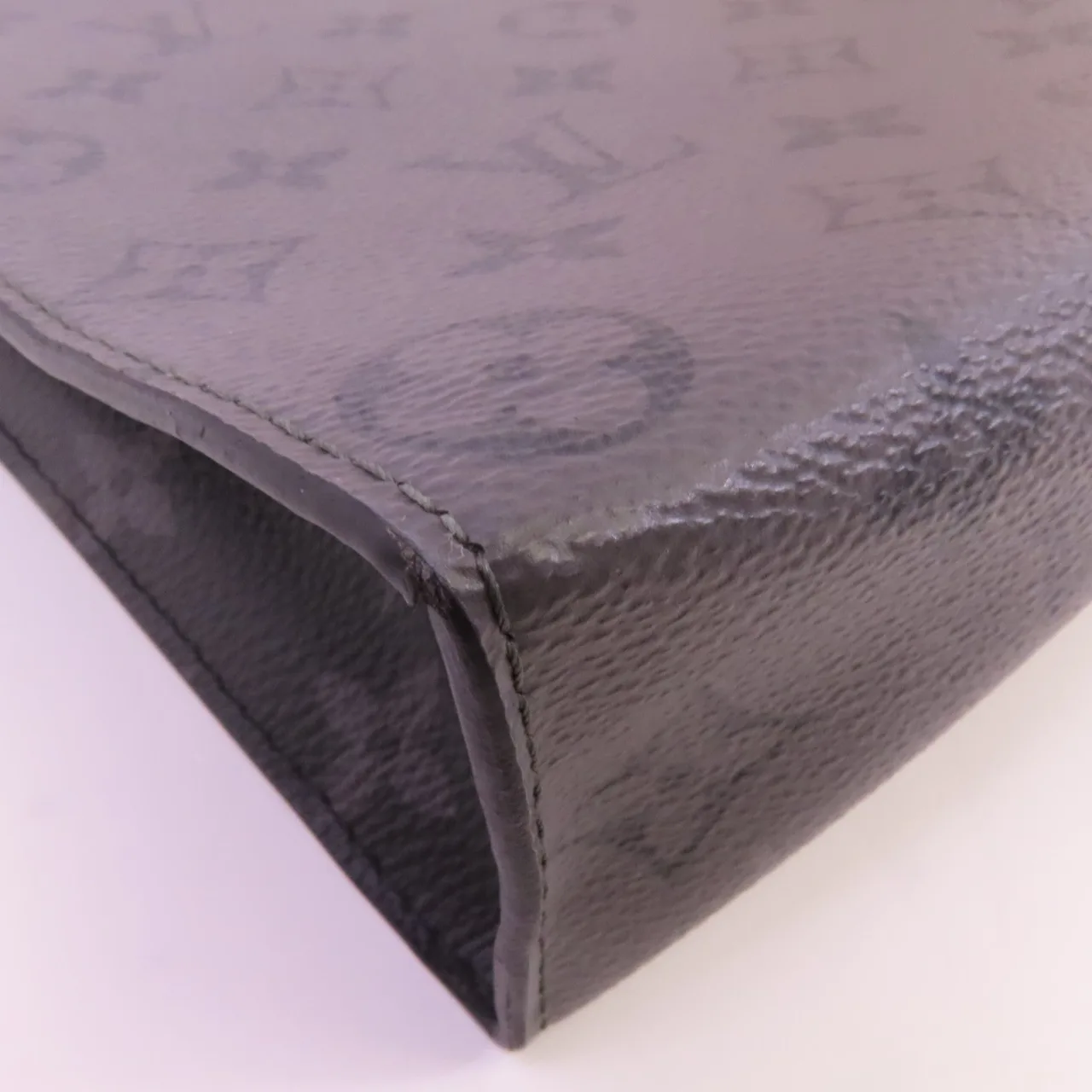 LOUIS VUITTON Pochette Voyage M61692 Clutch Coated Canvas 黑色 / 灰色 Coated Canvas Rank B - Thumbnail 6