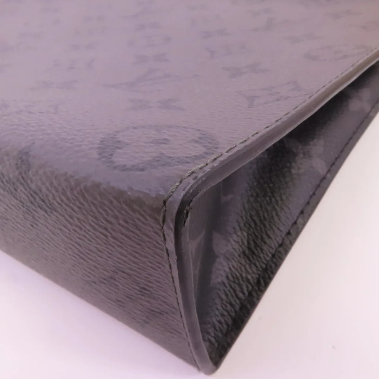 LOUIS VUITTON Pochette Voyage M61692 Clutch Coated Canvas 黑色 / 灰色 Coated Canvas Rank B - Thumbnail 7