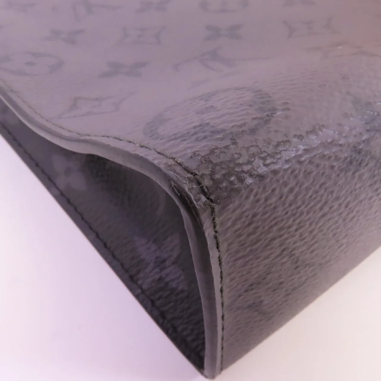 LOUIS VUITTON Pochette Voyage M61692 Clutch Coated Canvas 黑色 / 灰色 Coated Canvas Rank B - Thumbnail 8