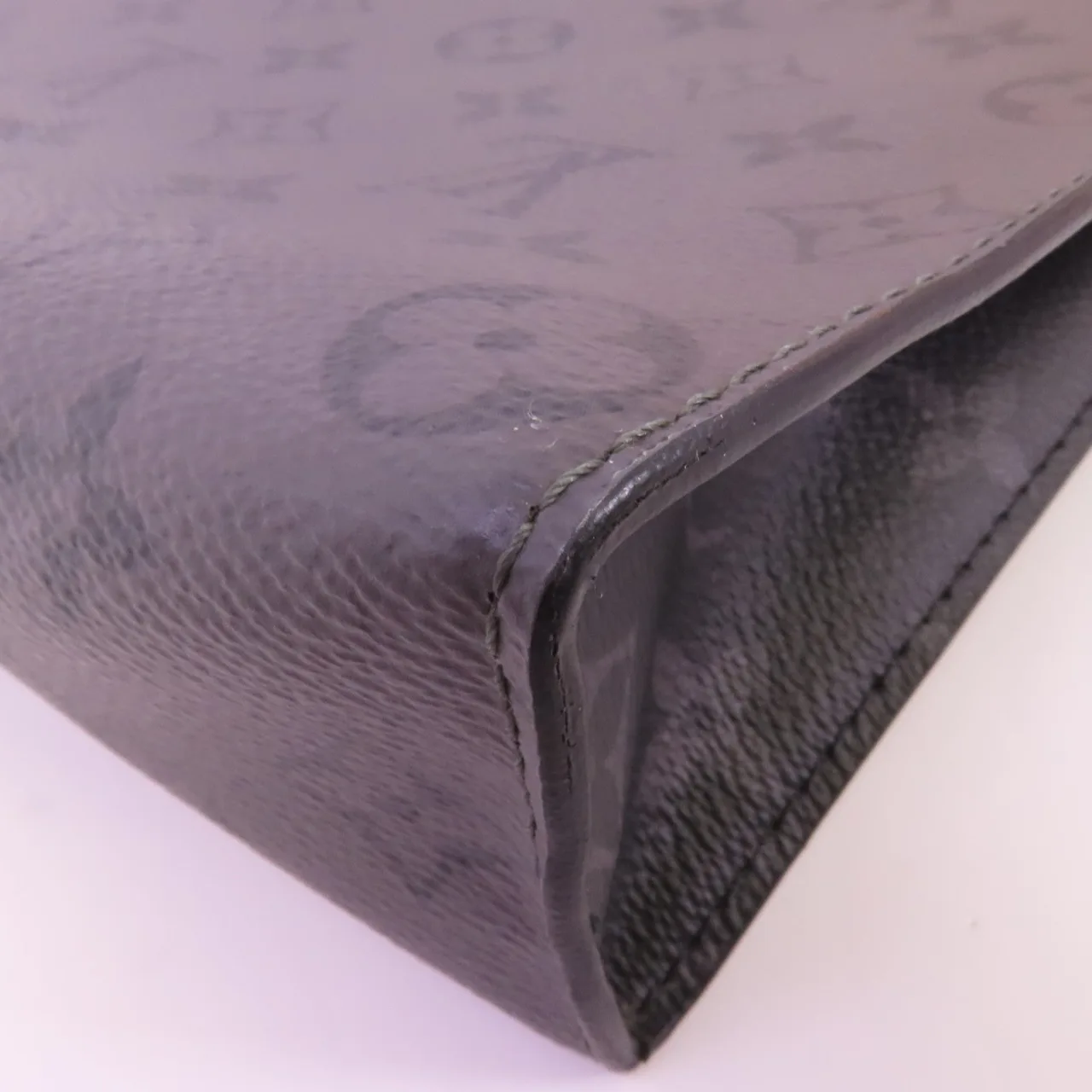 LOUIS VUITTON Pochette Voyage M61692 Clutch Coated Canvas 黑色 / 灰色 Coated Canvas Rank B - Thumbnail 9