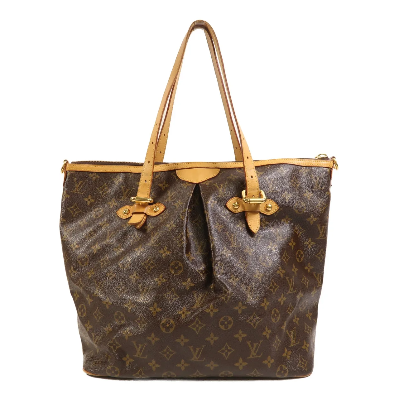 LOUIS VUITTON Palermo M40146 兩用包 塗層帆布 棕色 塗層帆布 中古品B - 縮圖 2